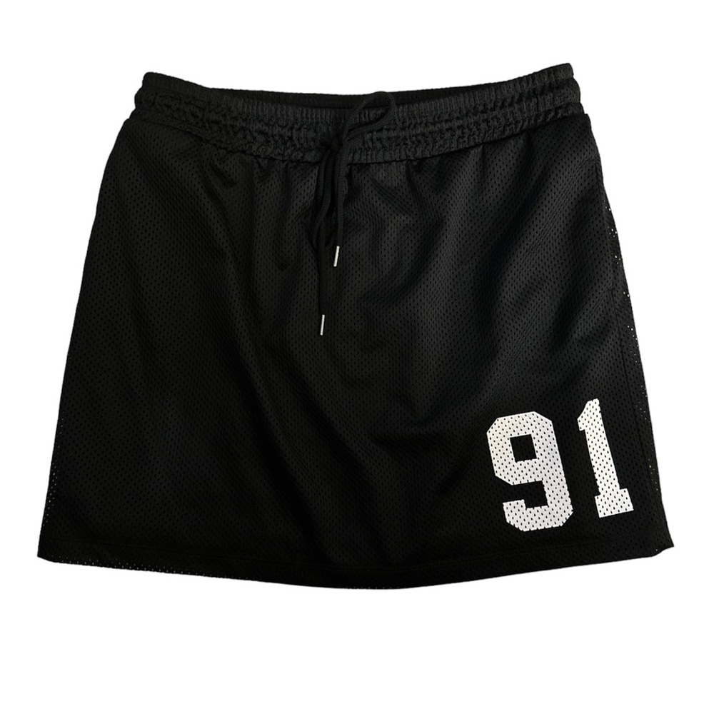 Forever 21 Black Mesh Skirt with Drawstring Waist, Size S